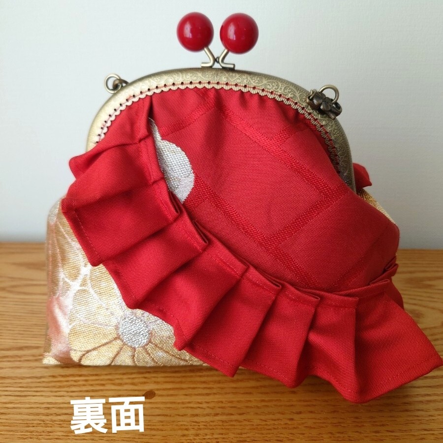 121 Red cloud and chrysanthemum pattern pouch bag… - image 3