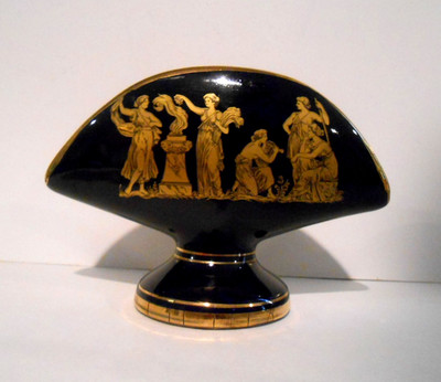 Made In Greece 24k Gold Accent Cobalt Blue Napkin / Card Holder