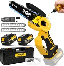 Mini Chainsaw Cordless 6 Inch, 32FT/S Fast Powerful Cutting, Brushless Electric 
