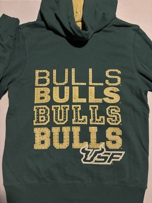 Vintage Rare USF Bulls Bling Hoodie Large Sweatshirt Fighting South Florida