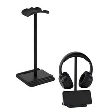 GHQXZT Headphone Stand, Headset Holder with Phone for Desk Black