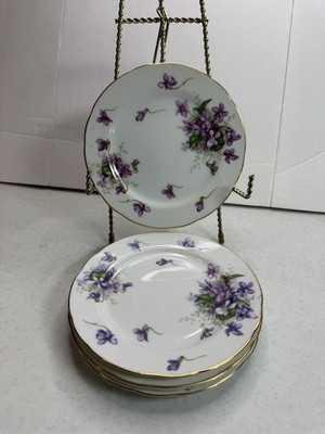 Set of 4 Rossetti Spring Violets 6  Bread Plates