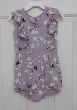 NWT Kyte Baby Cherry Blossom Butterfly Print Bubble Romper sz 18-24 Mos 2t or 3t
