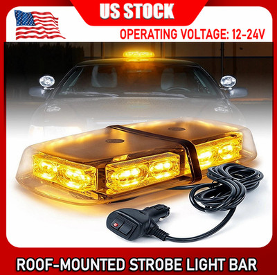 36 LED Strobe Beacon Light Rooftop Flashing Emergency Hazard Amber snow plow