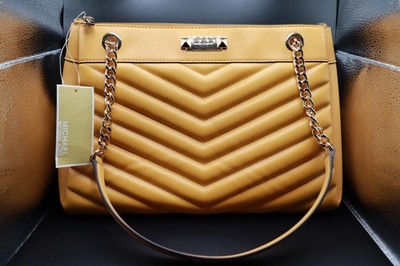 Michael Kors Whitney Chain Strap Tote Shoulder Handbag Purse Bag GoldenRod