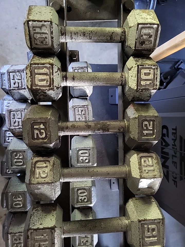 Hex Dumbbell Set with Rack - 10 to 60 LBS Weights(No 55 LBS) - Image 2 of 4