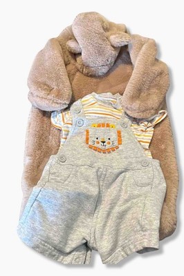 First wish teddy bear full zip onepiece coat. 6-9 months. New SOO SOFT! Bunting