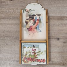 Vintage Wooden Christmas Countdown Advent Calendar Hanging Wall Decor