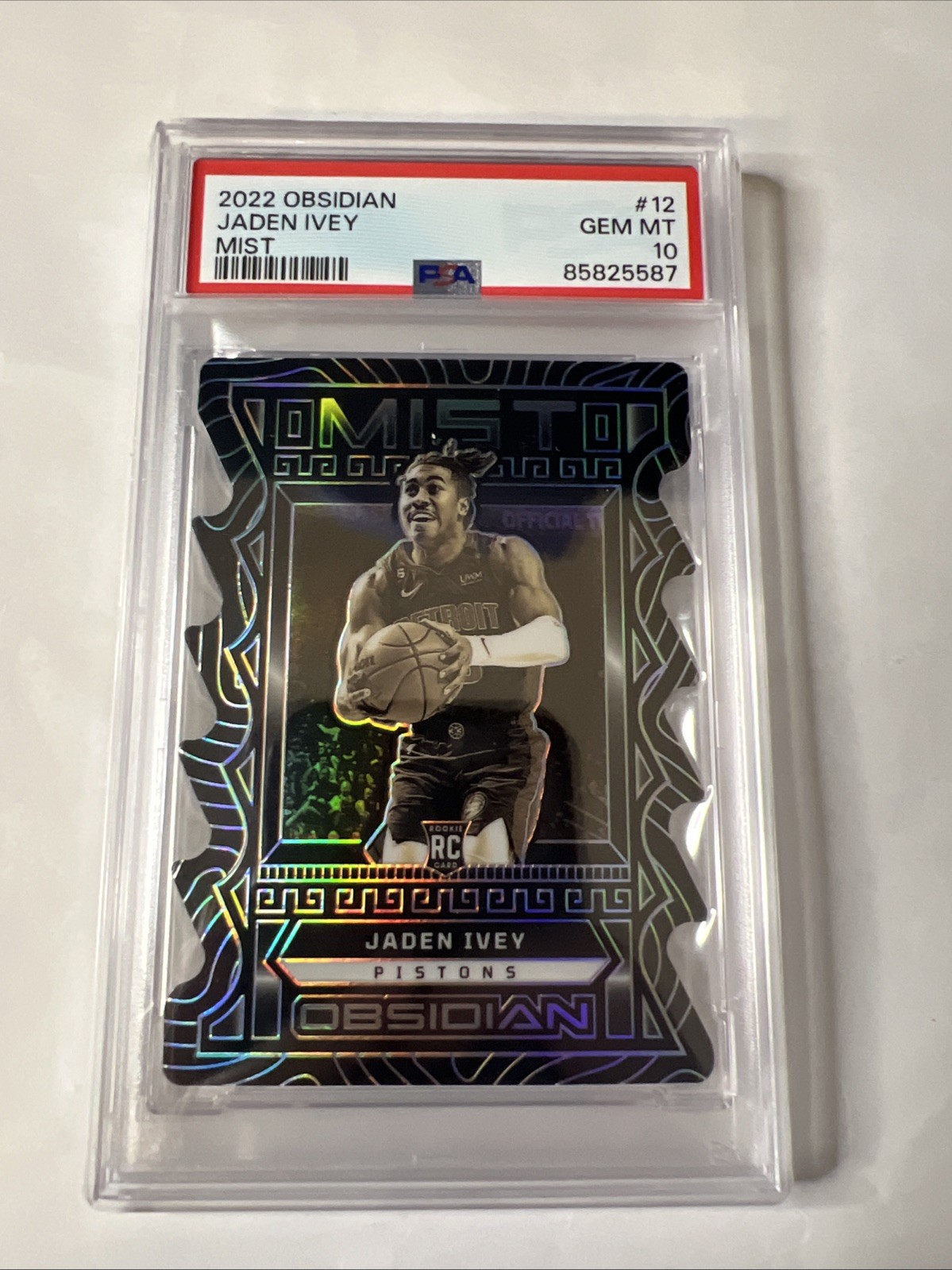 Jaden Ivey 2022-23 Panini Obsidian Mist Case Hit #12 PSA 10 RC SSP