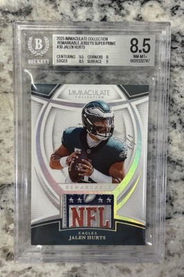 Jalen Hurts 2025 Immaculate Remarkable Jerseys NFL Shield 1/1 BGS 8.5 Panini
