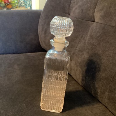Vintage französische quadratische geformte Klarglas Karaffe mit Kugelstopfen 36CL