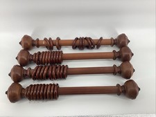 Vintage 4 Wooden Curtain Rods 22 Inches Total Length Curtain Rod Diameter 1 Inch