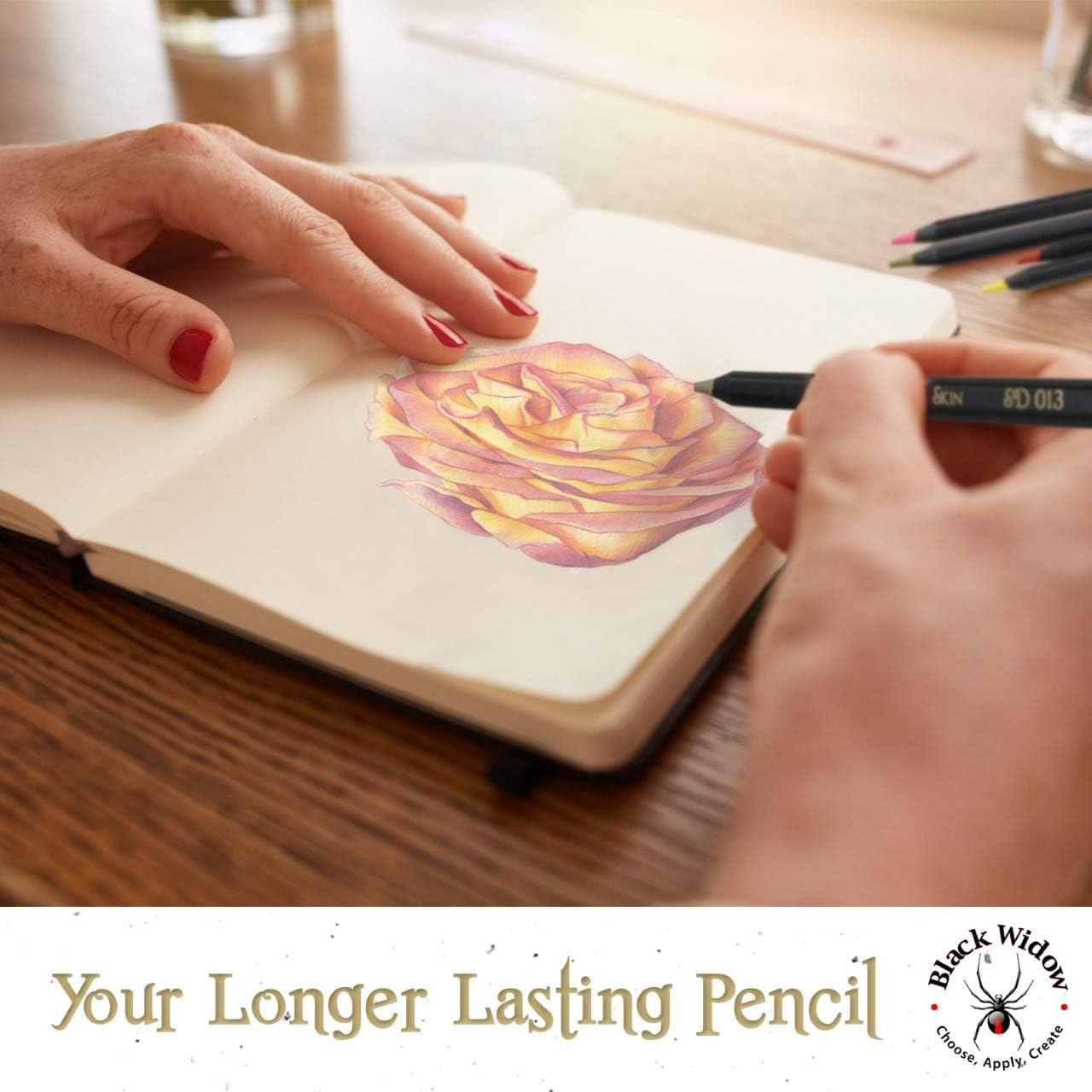 Skin Tone Colored Pencils Set Pack Of 12 Soft Wax Core Easy Grip Hexagonal 