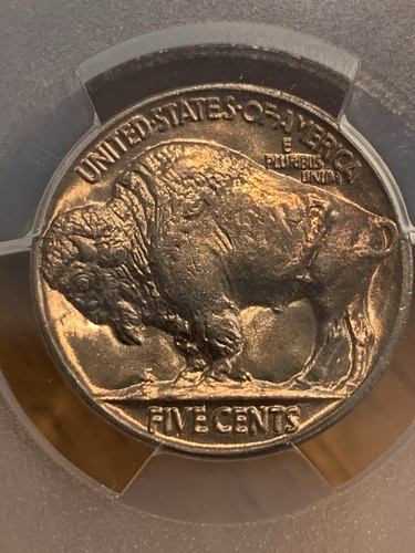 1930 Buffalo Nickel PCGS MS65 ~ Great Luster~Beautiful Roll Toning Red/Gold! - Picture 6 of 11
