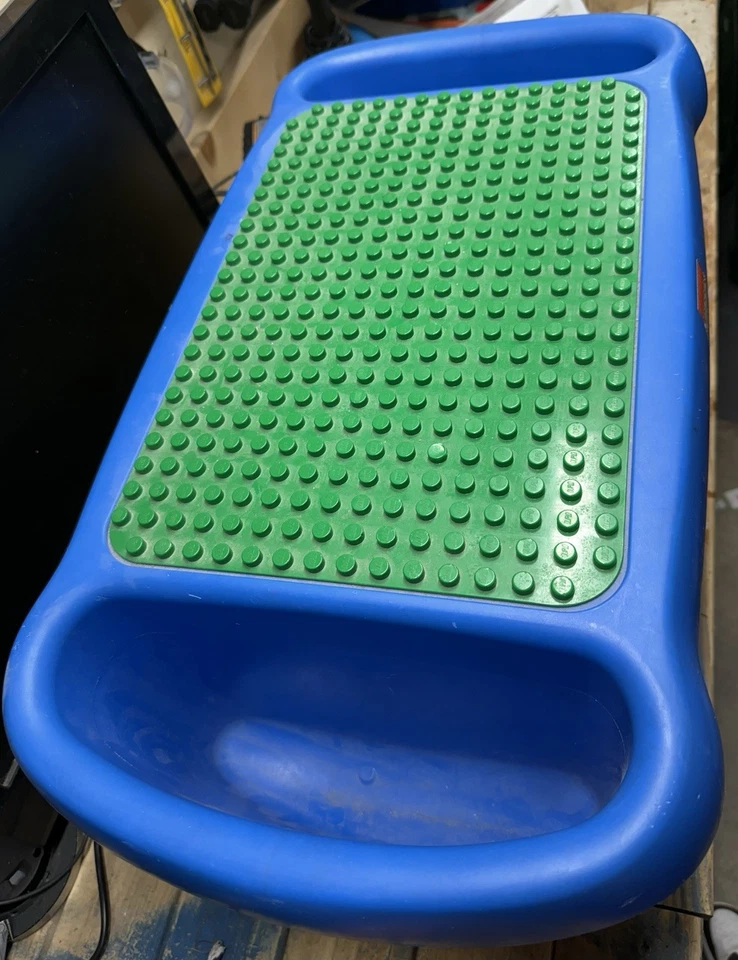 Vintage 1998 LEGO Duplo Lap Desk Building Table w/ Side Storage Bins - Image 3 of 4