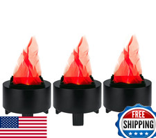 Lancoon 3D LED Fake Fire Flame Light, 3 Pack Artificial Flickering Lamp