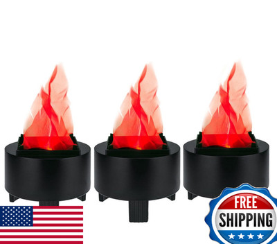 Lancoon 3D LED Fake Fire Flame Light, 3 Pack Artificial Flickering Lamp