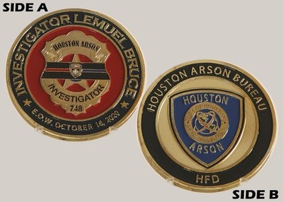Houston Arson Investigator Lemuel Bruce EOW 2020 Challenge Coin  3#E