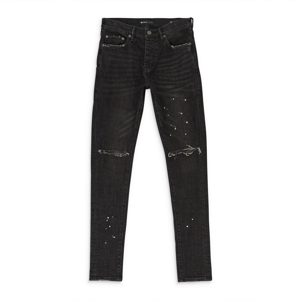 NWT PURPLE BRAND BLACK OVER SPRAY SKINNY JEANS SIZE 38 $265 | eBay