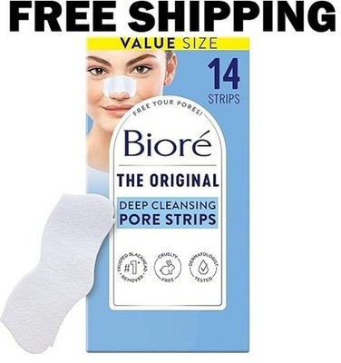 Biore Deep Cleansing Pore Strips 14 Count Blackhead Remover for Nose Oily Skin