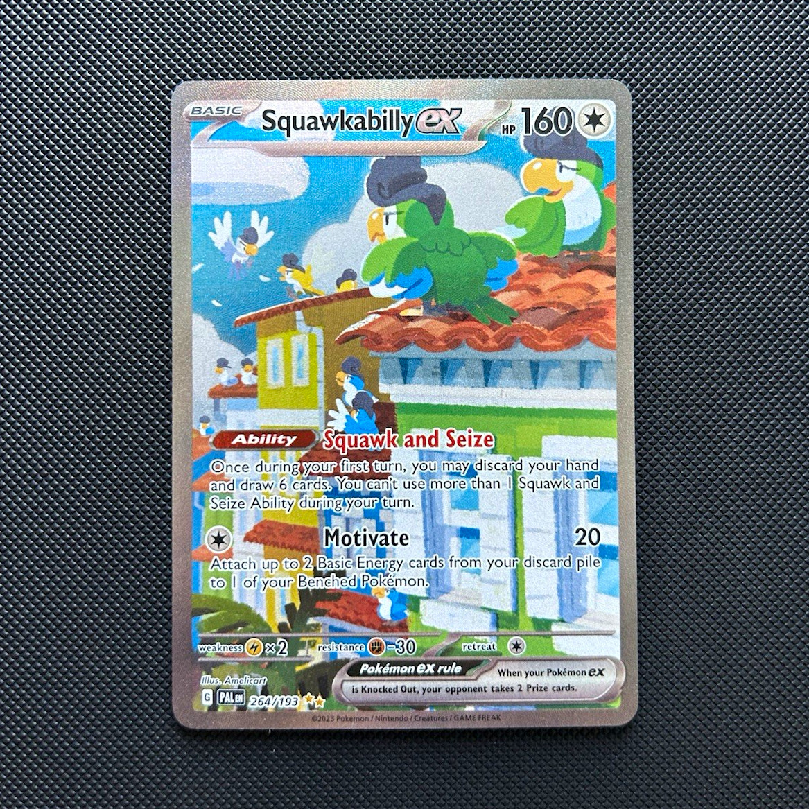 Pokemon TCG Squawkabilly ex Paldea Evolved SIR Full Art Holo 264/193 ENG 160 HP