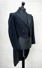 Men's Vintage Traditional Black Wool Formal Tails Coat-36" Chest