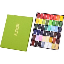 48-Color Professional Watercolor Paint Set, Non-Toxic, Made in Japan for Artists