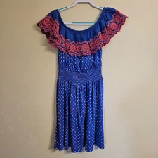 NWT Lilly Pulitzer Kalama Off The Shoulder Lilly Squared Dress Borealis Blue S