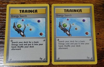 Energy Search 59/62 Fossil Insufficient Black Ink Error Misprint Pokemon Card LP