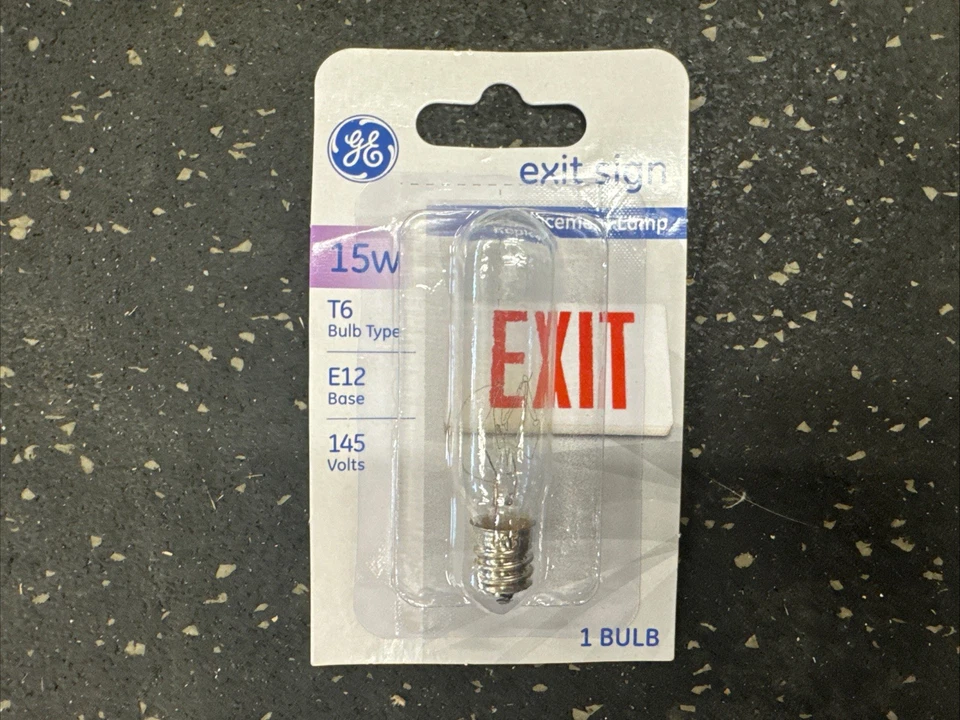 (6 Pack) GE Exit Sign Lamp - T6 - E12 - 15W - 74377 - Image 2 of 3
