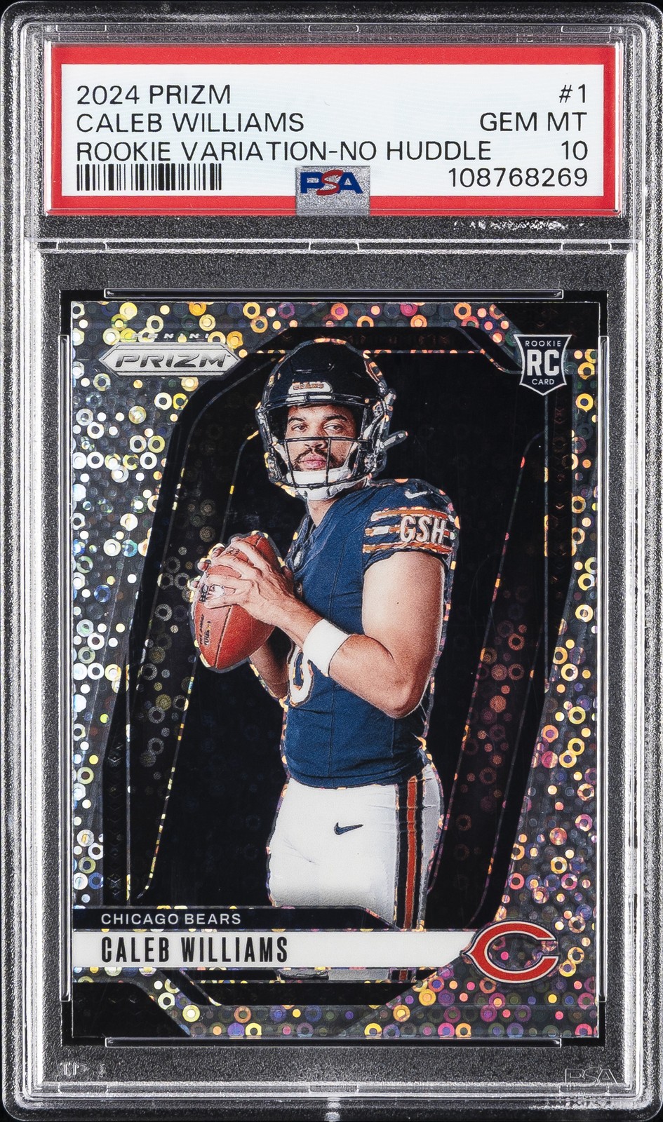 2024 PANINI PRIZM ROOKIE VARIATION NO HUDDLE PRIZM #1 CALEB WILLIAMS PSA 10