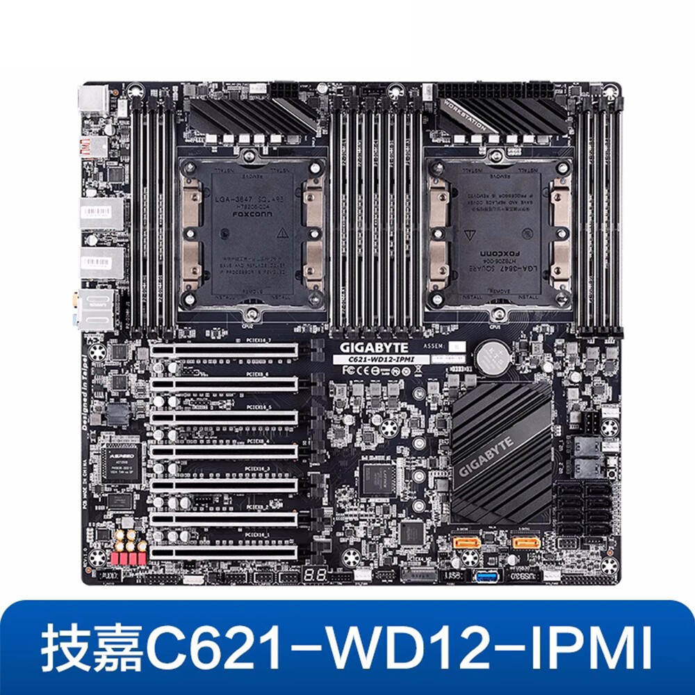 For Gigabyte C621-WD12-IPMI Dual CPU Quad 4GPU Server Workstation Motherboard #A