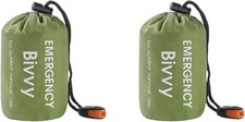 Emergency Sleeping Bag, 2 Pack Portable Survival Thermal Bivy Sack, Waterproof