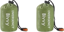 Emergency Sleeping Bag, 2 Pack Portable Survival Thermal Bivy Sack, Waterproof
