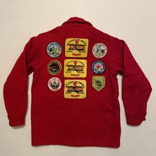 Vintage 1980s BOY SCOUTS OF AMERICA Official Red Wool Jacket with Patches