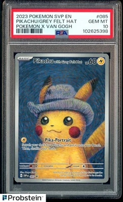 2023 Pokemon SVP EN Pokemon X Van Gogh #085 Pikachu with Grey Felt Hat PSA 10