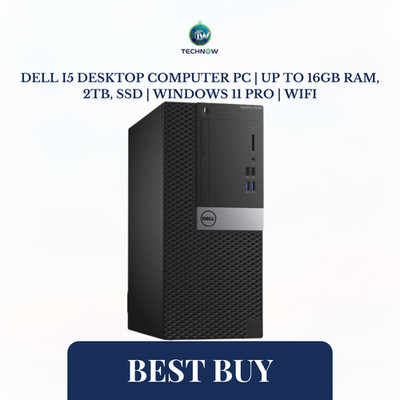 Dell i5 Desktop Computer PC | up to 16GB RAM, 2TB, SSD | Windows 11 Pro | WiFi