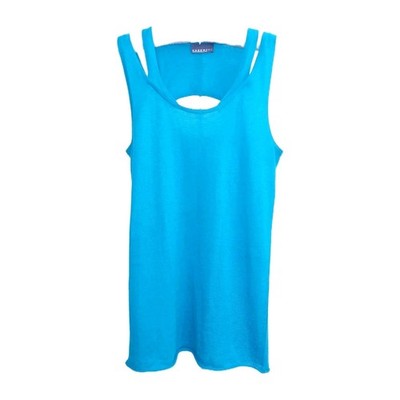 Cashmere By Stefanel Women Tank Top L Teal Minimalist Closet Staple Quiet Luxury