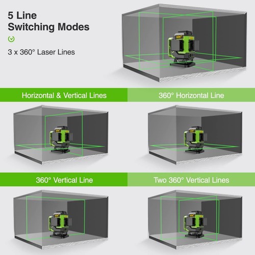 3D Kreuzlinienlaser Linienlaser Selbstnivellierend Huepar +Laserdetektor+Stativ - Bild 3 von 14