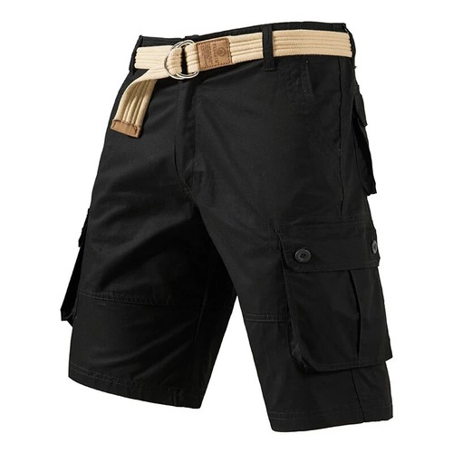 Short Cargo Homme Grande Taille Bermuda Travail Décontracté 6 Poches Été Coton - Picture 2 of 13
