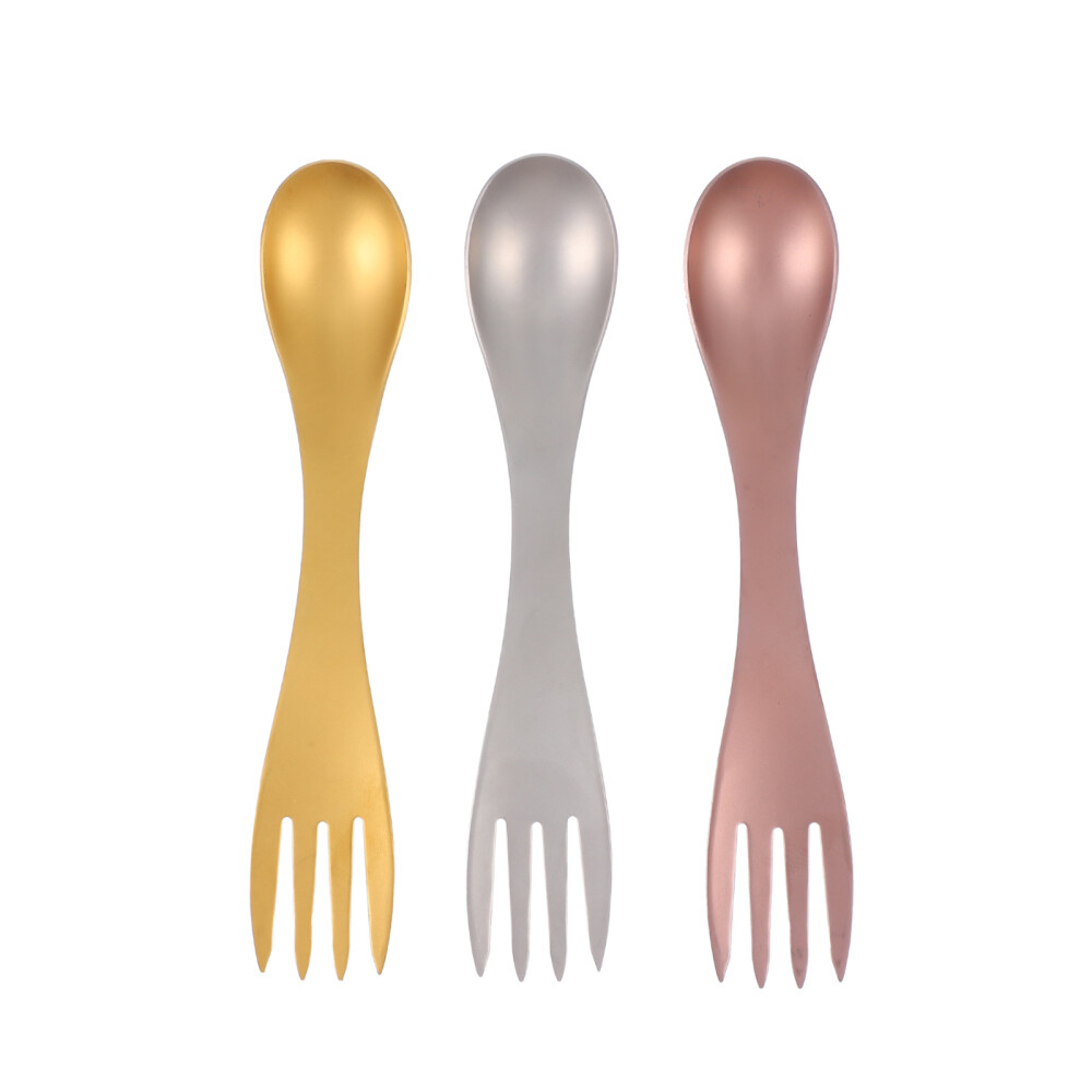 3 piezas Cuchara de acero inoxidable acero inoxidable Horquilla Viaje Mochila