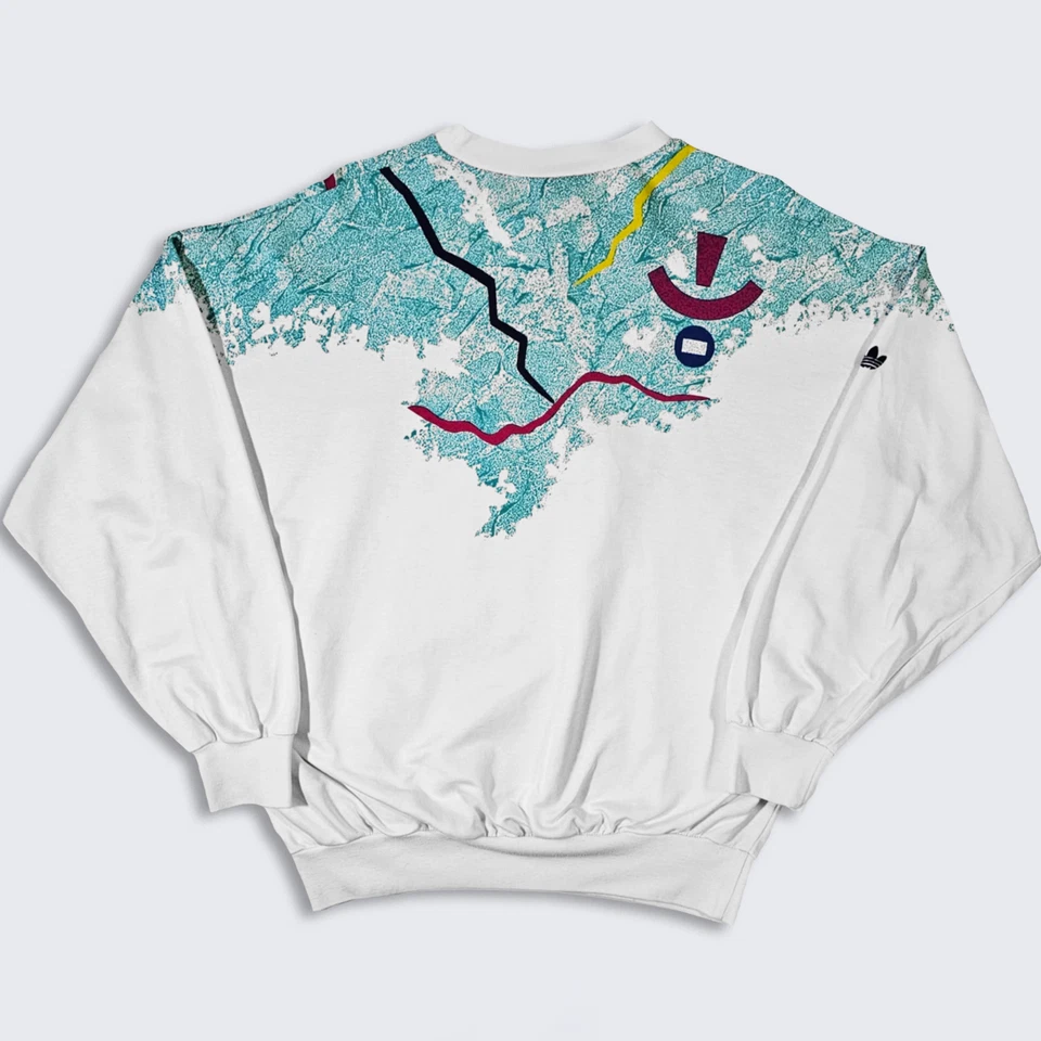 Adidas Vintage 90s Stefan Edberg Sweden Tennis Sweatshirt - White & Blue Color - Image 2 of 4
