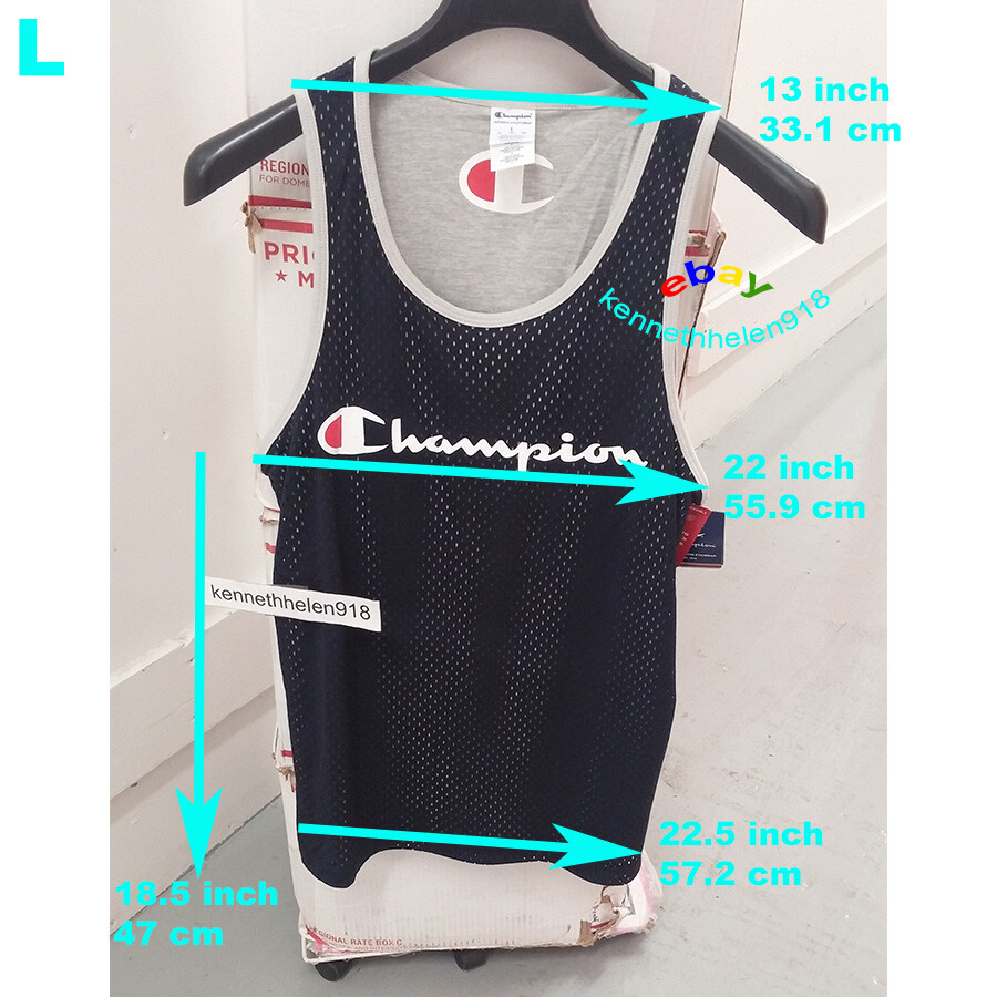 CHAMPION REVERSIBLE MESH TANK TOP NAVY OXFORD MENS SIZE LARGE