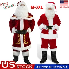 Christmas Santa Claus Cosplay Adult Costume Fancy Dress Party Suit Outfits Xmas