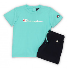 Completo Baby Champion Cotone Logo Sport 306782 BS049 Verde Acqua