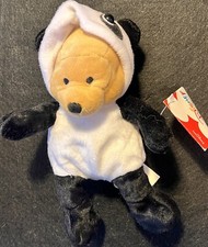 DISNEY STORE DS USA 2000 Costumed PANDA Winnie The POOH Bear 8" Bean Bag Plush