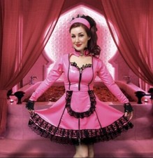 Misfitz sexy pink PVC padlock Sissy Maids dress. SIZE 20. CD Goth Fetish