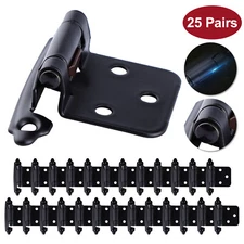 50 Pcs Cabinet Hinges Overlay Self Closing for Kitchen Cabinet Door Matte Black