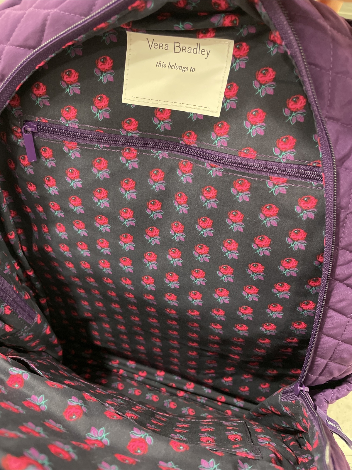Vera Bradley Essential Large Backpack Elderberry Purple TCU 198 MSRP