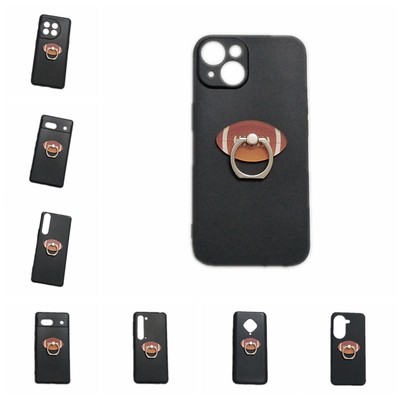 Case For Various Phones 3D Rugby Finger Ring Stand Holder Soft TPU Skin Cover